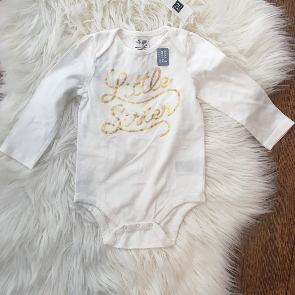 Gap baby girl shirt 3-6 months NWT. Little sister